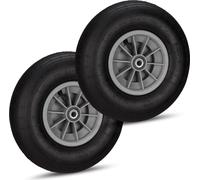 relaxdays 2 x roue de brouette 4.00-6 noir-gris