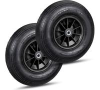 relaxdays 2 x roue de brouette 4.00-6 noire