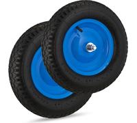 relaxdays 2 x roue de brouette 4.80 4.00-8 avec essieu