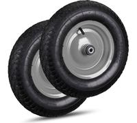 relaxdays 2 x roue de brouette 4.80 4.00-8 grise