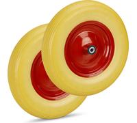 relaxdays 2 x roue de brouette 4.80 4.00-8 jaune-rouge