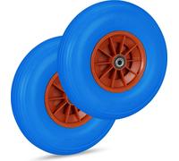 relaxdays 2 x roue de brouette en caoutchouc plein 4.00-6 bleu