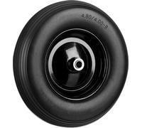 Relaxdays 2 roues de brouette 4,80 €, pneus en caoutchouc plein, jante en acier, roue de rechange anti-crevaison, 100 kg, noir