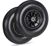 relaxdays 2 x roue de brouette PU 4.00-6 noire