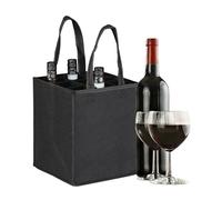 Relaxdays 2 x sacoches à Bouteilles pour 9 Bouteilles, Porte-Bouteilles vin, bière, Boissons, HLT 45x24x24 cm, Noir