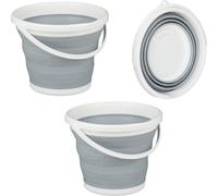 relaxdays 2 x Seau pliable 10 l gris