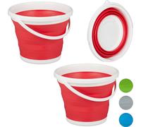 relaxdays 2 x Seau pliable 10 l rouge