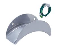 Relaxdays 2 x Supports muraux pour Tuyau, pour 30 m de Tuyau 1/2", Support de Tuyau d'arrosage en métal, accroche Ronde, Gris