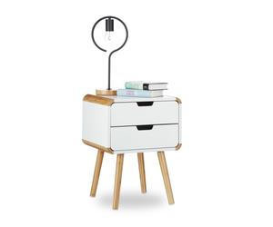 Relaxdays 2 x table de nuit avec 2 tiroirs