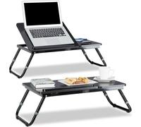 relaxdays 2 x table d'ordinateur portable pour le lit noir