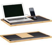 relaxdays 2 x table pour ordinateur portable en bambou