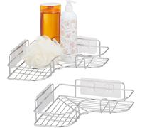relaxdays 2 x tablette de douche d'angle sans percer