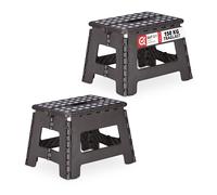 relaxdays 2 x Tabouret pliant M gris foncé
