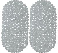 relaxdays 2 x tapis de baignoire aspect pierre gris