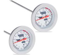 relaxdays 2 x thermomètre à piquer en acier inoxydable