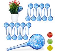 relaxdays 20 x Boule d'arrosage verre bleu