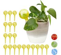 relaxdays 20 x Boule d'arrosage verre jaune