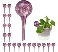 relaxdays 20 x Boule d'arrosage verre lilas