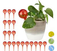 relaxdays 20 x Boule d'arrosage verre rouge