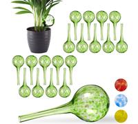 relaxdays 20 x Boule d'arrosage verre vert