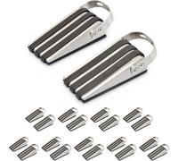 relaxdays 20 x Butoirs de porte en acier inoxydable caoutchouté