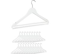 relaxdays 20 x cintres en bois blanc