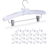 relaxdays 20 x cintres en satin blanc