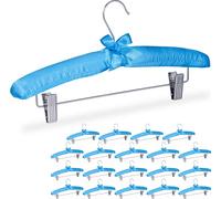 relaxdays 20 x cintres en satin bleu