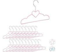 relaxdays 20 x cintres enfant coeur rose