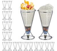 relaxdays 20 x porte-frites acier inoxydable