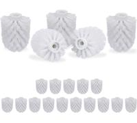 relaxdays 20 x tête de brosse WC blanche 9,5mm Ø 8cm