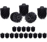 relaxdays 20 x tête de brosse WC noire 9,5mm Ø 8cm