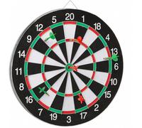 Relaxdays Cibles de fléchettes X1 43 cm Compétition avec 6 fléchettes Noir-Blanc