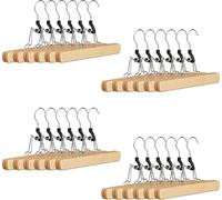 relaxdays 24 x tendeurs de pantalons en bois
