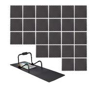 Relaxdays 24x Tapis de Protection Sol Dalle amortissante Son Fitness Noir 60 x 60 cm, 3m² Set de 8, 1cm épaisseur, Noir
