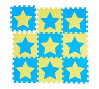 Relaxdays 27x pièces de tapis de jeu bleu-jaune