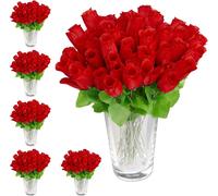 relaxdays 288 x roses artificielles rouges
