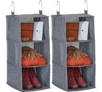 relaxdays 2x Armoire à vêtements Étagère suspendue 3 compartiments