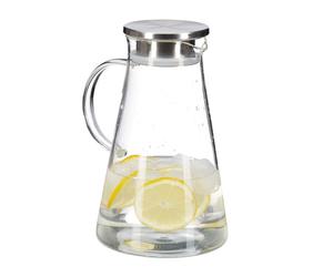 Relaxdays 2x Carafe en verre avec couvercle 1,8 l