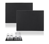 Relaxdays Égouttoir pour Faire sécher la Vaisselle, Lot de 2, avec Picots, comptoir et éviter, 40 x 30 cm, Noir