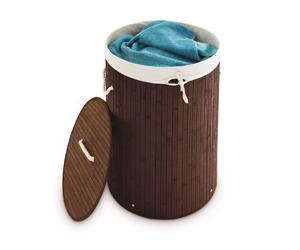 Relaxdays 2x Panier à linge bambou rond