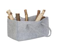 Relaxdays 2x paniers feutre gris rangement bûches