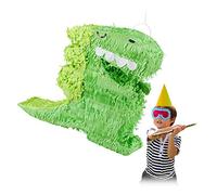 Relaxdays 2X Pinatas Dinosaure, à Suspendre, pour Enfants, Anniversaire, à remplir, décoration, Vert