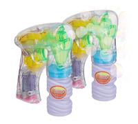 Relaxdays 2x Pistolet à bulles de savon LED
