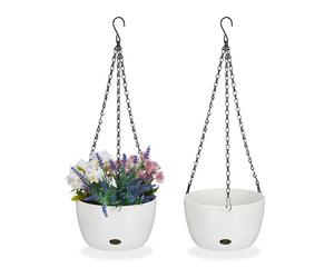 Relaxdays 2x Pots de fleurs suspendus taille M