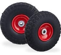 Relaxdays 2X roue de diable pneus pleins increvables 4.13.5-4" axe 16 mm