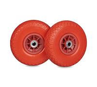 Relaxdays 2X Roues pour Diable, résistantes, en Caoutchouc, 3.00-4", 260 x 85 mm, essieu, jusqu'à 80 kg, Rouge