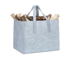 Relaxdays 2x Sacs à bûches en feutre gris