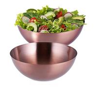 Relaxdays 2X Saladiers, INOX, mélangeur Rond pour Cuisiner et pour Le Service, 9x23,5 cm, salades, déco de Table, cuivre