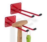 relaxdays 2x Support d'appareils rouge en acier